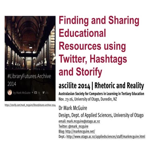 Finding and Sharing Educational Resources using Twitter, Hashtags and Storify...