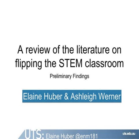 Review of the flipped learning literature int he STEM disciplines