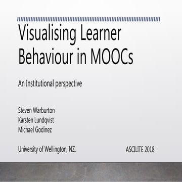 Visualising Learner Behaviours in MOOCs - Ascilite 2018 presentation