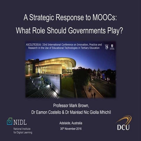 A Strategic Response to MOOCs: What Role Should Governments Play? 