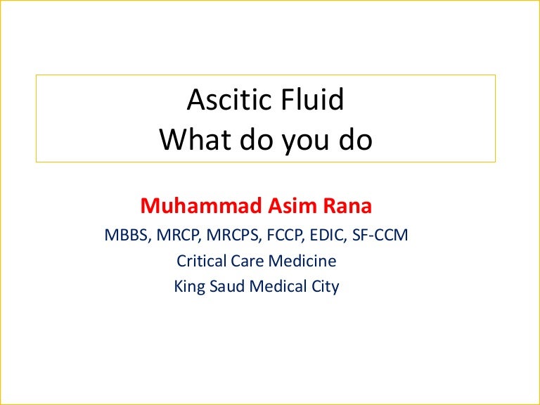 Ascitic fluid analysis
