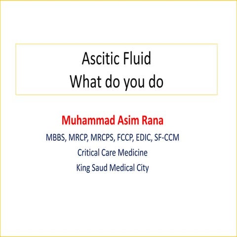 Ascitic fluid analysis 