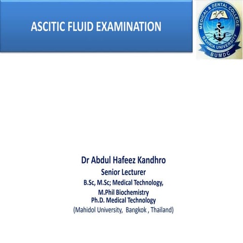 Ascitic fluid examination