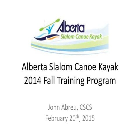 Slalom Canoe/Kayak Training Program | PPTX