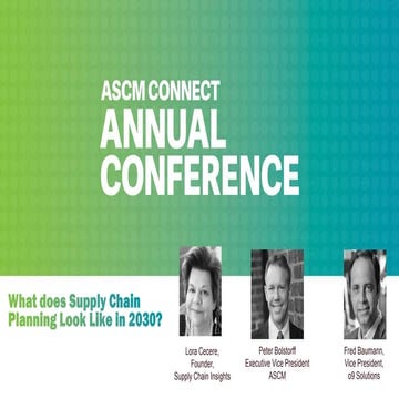 Outside-in Planning Processes. A Case for Change at ASCM Conference 