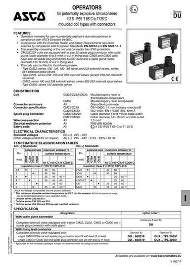 Asco Du Atex Explosion Proof Operator Hazardous Area Solenoid Valve Operator ...
