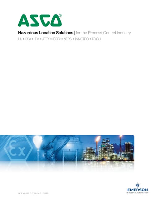 ASCO Solenoid Valves - Hazardous Area ATEX Certified Valves - New Catalogue