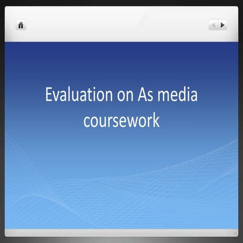 As coursework reflection 