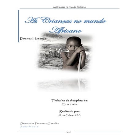 As crianças no mundo Africano