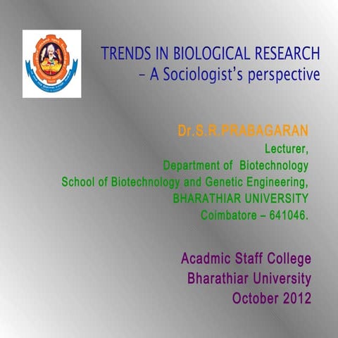 Trends in Biological Research | PPT