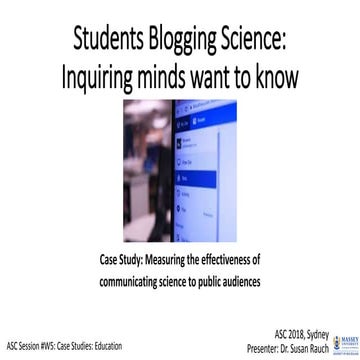 Students blogging science