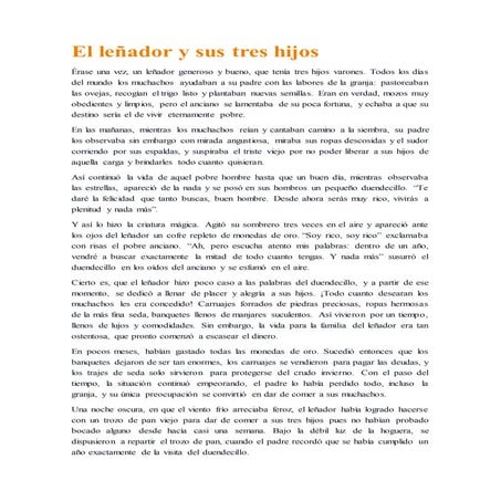 El leñador y sus hijos