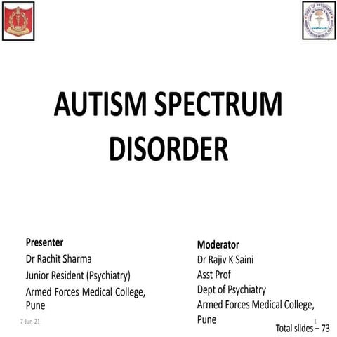 AUTISM SPECTRUM DISORDER, CHILDHOOD AUTISM, ATYPICAL AUTISM