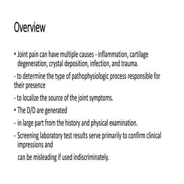 Joint Disorders | PPTX