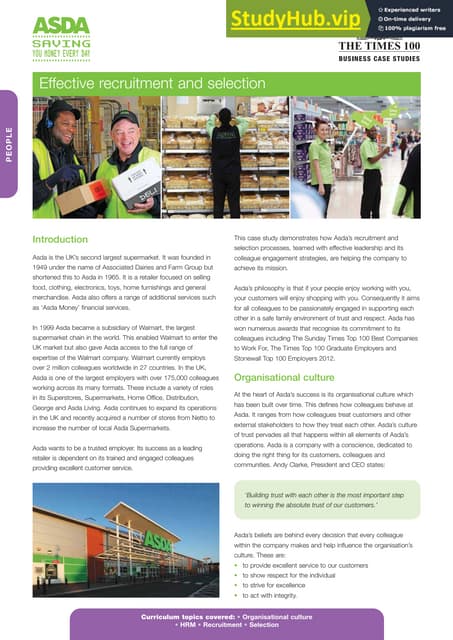 Asda recruitment and selection | PDF | Human Resources | Business