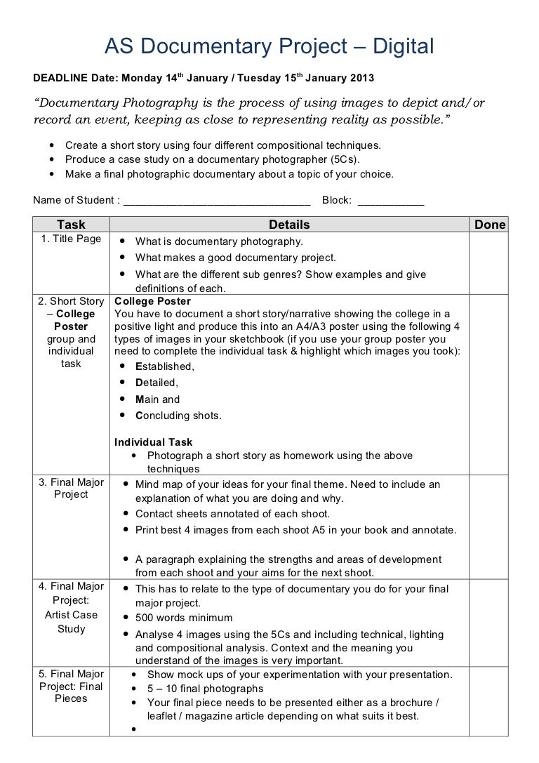 as documentary project assignment brief project scope document template