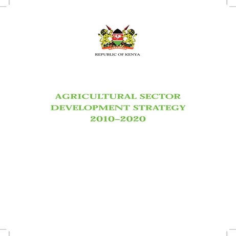 Agricultural Strategic Development Plan Formulation | PDF