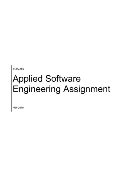 Applied Software Engineering Assignment