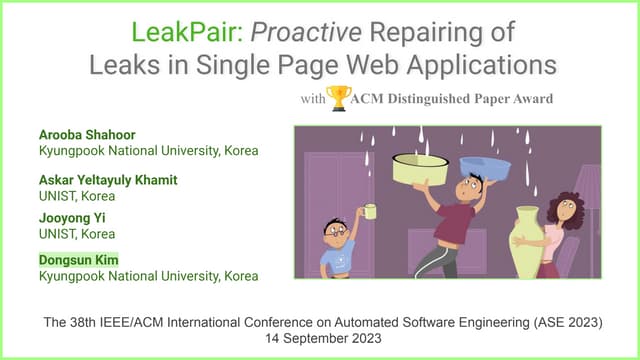 LeakPair: Proactive Repairing of Leaks in Single Page Web Applications