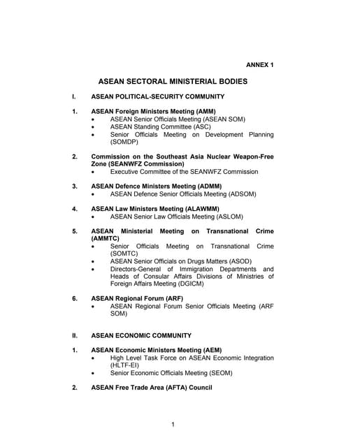 Asean sectoral ministerial bodies