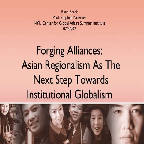 ASEAN, Asian Regionalism and Institutional Globalism