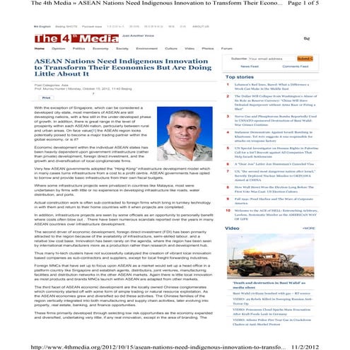 ASEAN Nations Need Indigenous Innovation