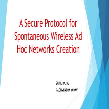 A secure protocol for Spontaneous Wireless Ad Hoc Networks Creation