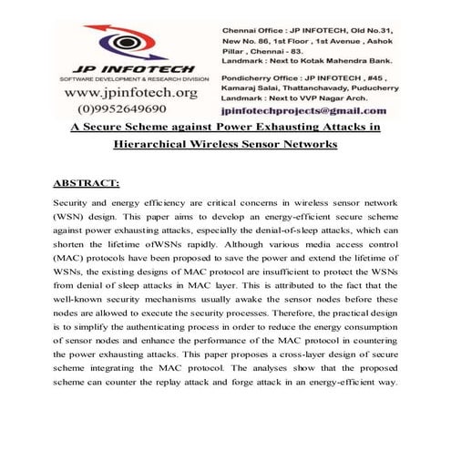 A secure scheme against power exhausting