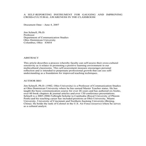 A self reporting instrument for gauging and improving