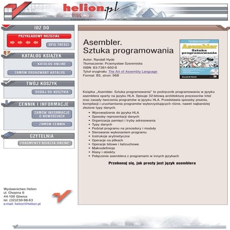 Asembler. Sztuka programowania