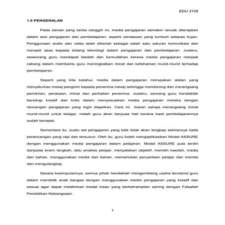 EDU 3105 Teknologi dalam pengajaran dan pembelajaran 