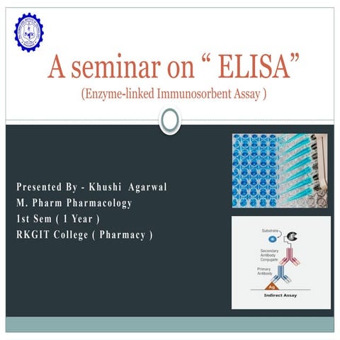 M. Pharm seminar presentation on ELISA  .pptx