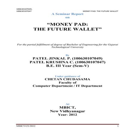 MoneyPad:The Future Wallet