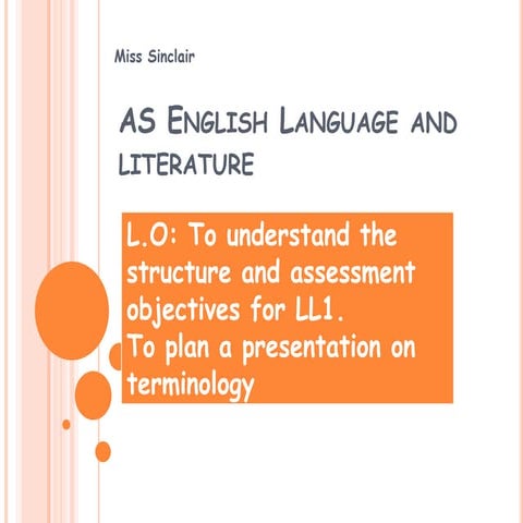 WJEC AS Level English language and Literature