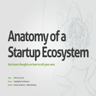 Anatomy of a Startup Ecosystem