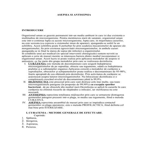 Asepsia si antisepsia