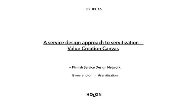 Value Creation Canvas for Servitiza...