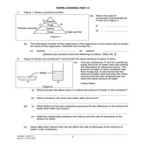 Asessment 1 science form2
