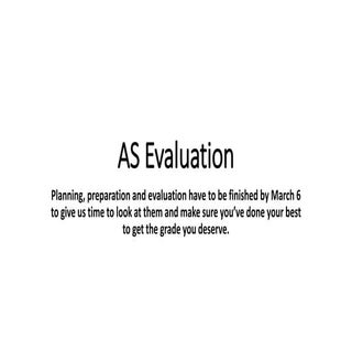 As evaluation ppt