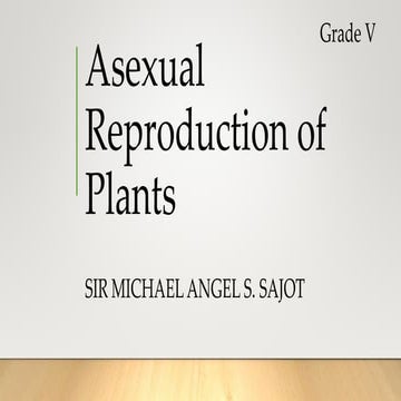 Asexual reproduction of plants