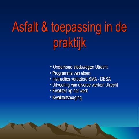Asfalt &toepassing | PPT