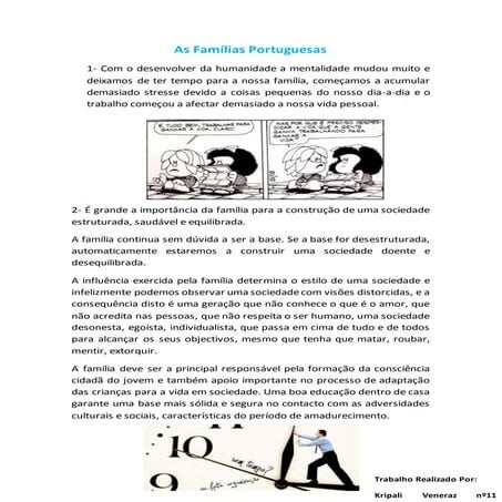As famílias Portuguesas