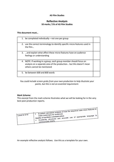 Reflective account essay