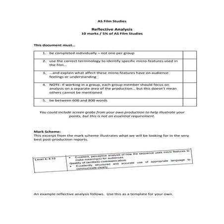 GCSE Film Studies: Evaluation examples | PDF