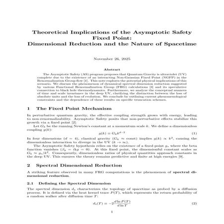 Quantum Gravity: Fixed Point for Asymptotic Safety | PDF