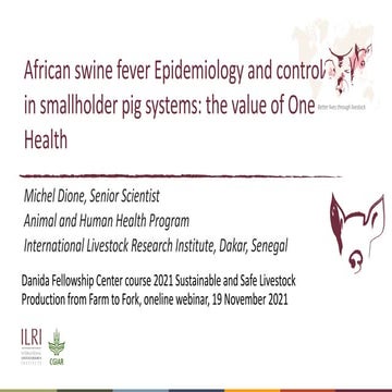 African swine fever epidemiology and control in smallholder pig systems: The ...