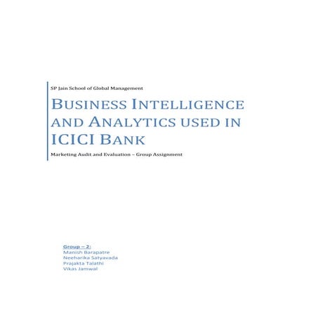 Business Intelligence and Analytics for ICICI Bank | PDF