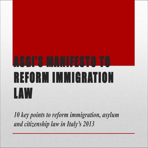 10 key points to reform immigration, asylum and citizenship laws