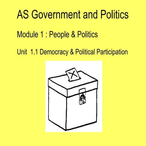 As g&p module 1 unit 1.1 week 1 democracy & political participation (anonymou...