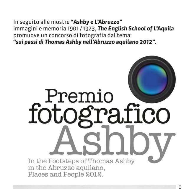 Premio concorso fotografico Ashby e l'Abruzzo - Regolamento